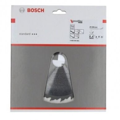 Pjovimo diskas medienai Bosch SPEEDLINE WOOD, 190x30 mm, 2608640801 1