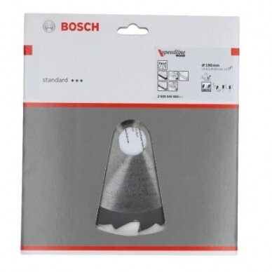 Pjovimo diskas medienai Bosch SPEEDLINE WOOD, 190x30mm, 2608640800 1
