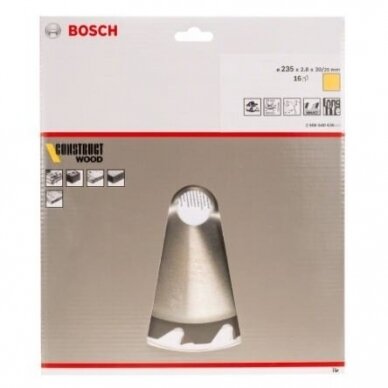 Pjovimo diskas medienai Bosch SPEEDLINE WOOD, 235x30mm, 2608640636 1 Pjovimo diskas medienai Bosch SPEEDLINE WOOD, 235x30mm, 2608640636 1