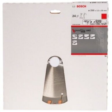 Pjovimo diskas medienai Bosch SPEEDLINE WOOD, 250x30, 2608640680 1