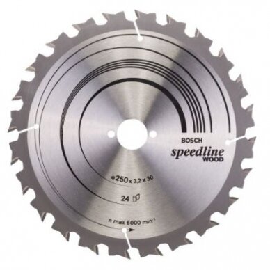 Pjovimo diskas medienai Bosch SPEEDLINE WOOD, 250x30, 2608640680 Pjovimo diskas medienai Bosch SPEEDLINE WOOD, 250x30, 2608640680