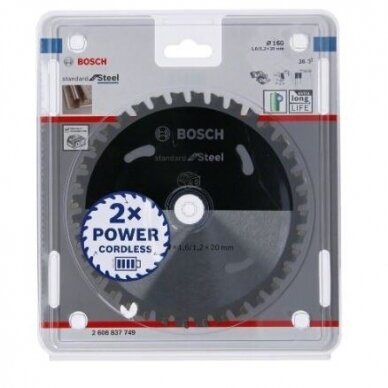 Pjovimo diskas metalui Bosch Standard for Steel, 136x20x1.6/1.2x30T, 2608837746 1