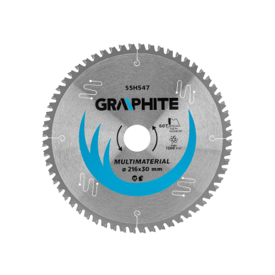 Pjovimo diskas su HM dantukais, 216 x 30 mm, 60 dantukai, universal