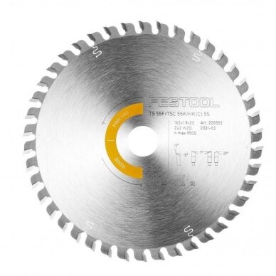 Pjovimo diskas WOOD FINE CUT Festool HW 160x1,8x20 WD42 (205553)