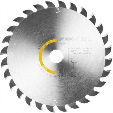 Pjovimo diskas WOOD UNIVERSAL Festool HW 168x1,8x20 W28 (205764) 1 Pjovimo diskas WOOD UNIVERSAL Festool HW 168x1,8x20 W28 (205764) 1