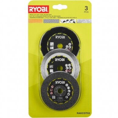 Pjovimo diskų kompl. RYOBI RAKCOT03, 76x10mm, 3 Vnt. Pjovimo diskų kompl. RYOBI RAKCOT03, 76x10mm, 3 Vnt.