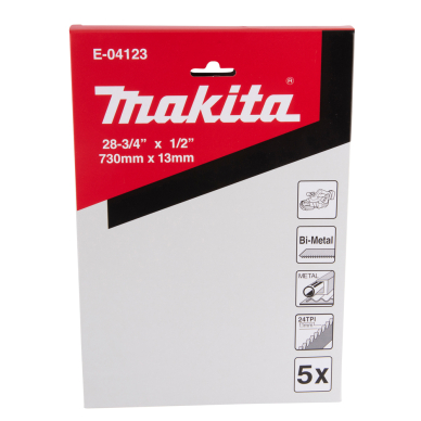 Pjovimo juosta Makita E-04123, 13x0.5x730mm, 24TPI 1 Pjovimo juosta Makita E-04123, 13x0.5x730mm, 24TPI 1