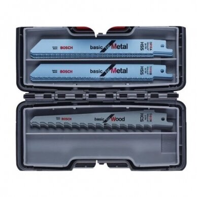 Pjūklelių komplektas Bosch ToughBox Wood/Metal, 15 vnt., 2607010901