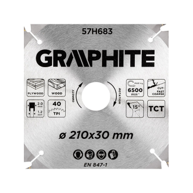 Pjūklo diskas, Widia, 210 x 30 mm, 40 dantų 8 Pjūklo diskas, Widia, 210 x 30 mm, 40 dantų 8