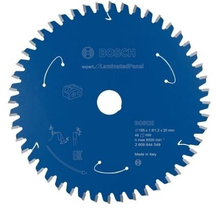 Pjovimo diskas Bosch Expert for Laminated Panel, 165x20x1.8/1.2x48T, 2608644549 Pjovimo diskas Bosch Expert for Laminated Panel, 165x20x1.8/1.2x48T, 2608644549