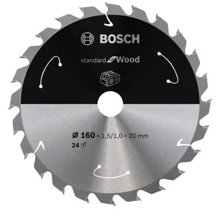 Pjovimo diskas Bosch Standard for Wood, 160x20/15.875x1.5/1.0x24T, 2608837676 Pjovimo diskas Bosch Standard for Wood, 160x20/15.875x1.5/1.0x24T, 2608837676