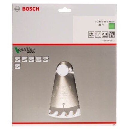 Pjovimo diskas Bosch Optiline Wood, 230x30m, 2608640628 1
