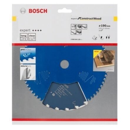 Pjov. diskas medienai Bosch Expert for Construct Wood, 190x30x2,0mm, Z24, 2608644139 1 Pjov. diskas medienai Bosch Expert for Construct Wood, 190x30x2,0mm, Z24, 2608644139 1
