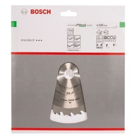 Pjovimo diskas medienai Bosch SPEEDLINE WOOD, 165x20/16mm, 2608642601 1
