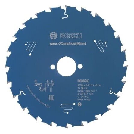Pjov. diskas medienai Bosch Expert for Construct Wood, 190x30x2,0mm, Z24, 2608644139