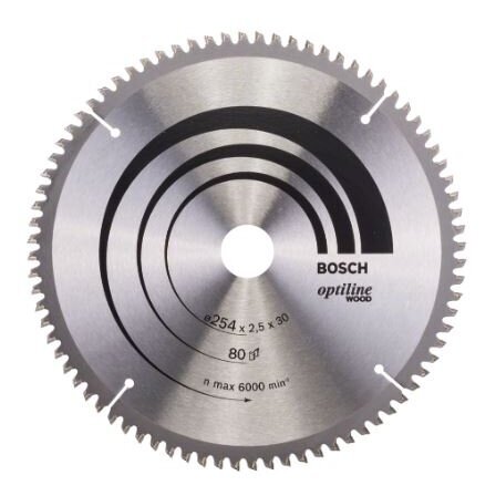 Pjovimo diskas medienai Bosch, 254x30x80, 2608640437