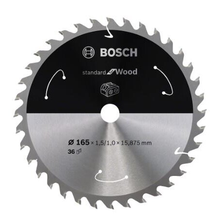 Pjovimo diskas Bosch Standard for Wood, 165x20/16x1.5/1.0x12T, 2608837684 Pjovimo diskas Bosch Standard for Wood, 165x20/16x1.5/1.0x12T, 2608837684