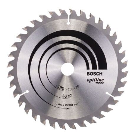 Pjovimo diskas Bosch Optiline Wood, 190x30m, 2608640617 Pjovimo diskas Bosch Optiline Wood, 190x30m, 2608640617