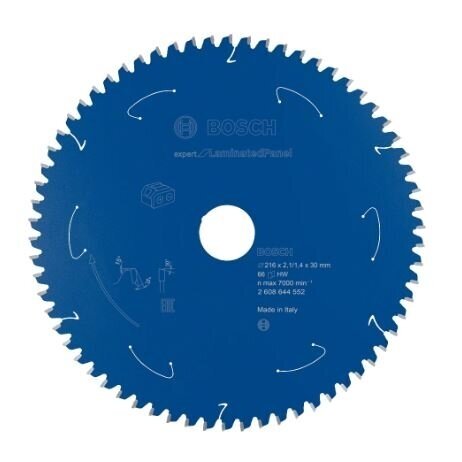 Pjovimo diskas Bosch Expert for Laminated Panel, 216x30x2.1/1.4x66T, 2608644552