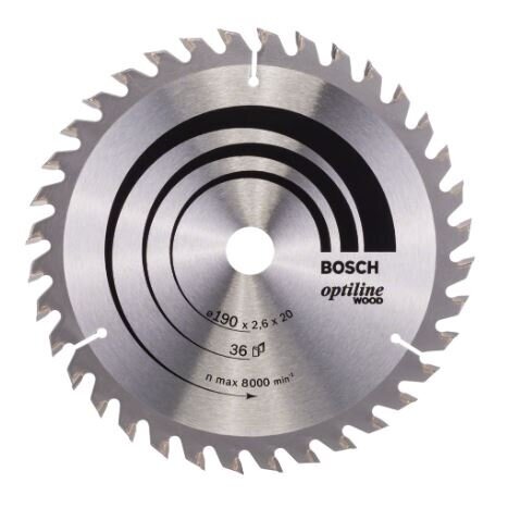 Pjovimo diskas Bosch Optiline Wood, 190x30m, 2608640615 Pjovimo diskas Bosch Optiline Wood, 190x30m, 2608640615