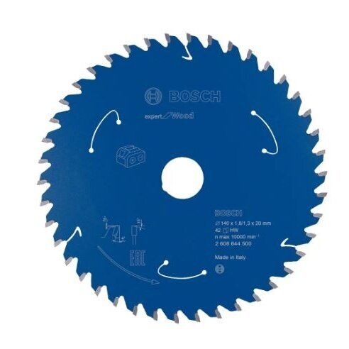 Pjovimo diskas Bosch Expert for Wood, 140x20x1.8/1.3x42T, 2608644500 Pjovimo diskas Bosch Expert for Wood, 140x20x1.8/1.3x42T, 2608644500