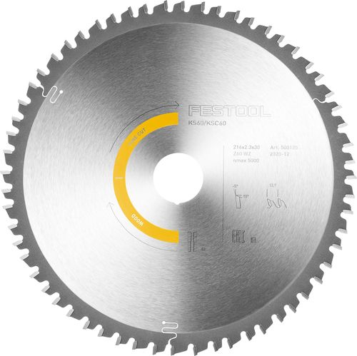 Pjovimo diskas WOOD FINE CUT Festool HW 216x2,3x30 W60 (500125) Pjovimo diskas WOOD FINE CUT Festool HW 216x2,3x30 W60 (500125)