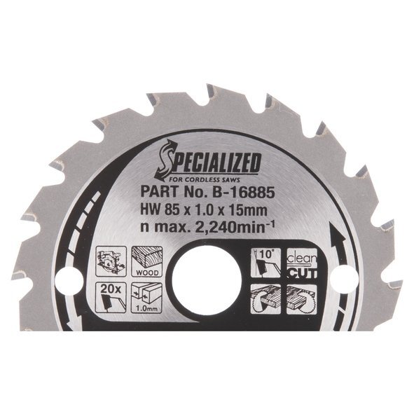 Pjovimo diskas 85x15mm 20T Medžiui Makita B-16885 2 Pjovimo diskas 85x15mm 20T Medžiui Makita B-16885 2