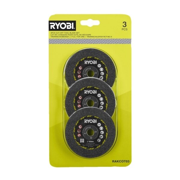 Pjovimo diskų kompl. RYOBI RAKCOT03, 76x10mm, 3 Vnt. 4 Pjovimo diskų kompl. RYOBI RAKCOT03, 76x10mm, 3 Vnt. 4