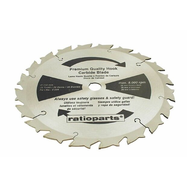 Pjūklas miško valymui 250x20x18mm; 20th Carbide, Ratioparts Pjūklas miško valymui 250x20x18mm; 20th Carbide, Ratioparts