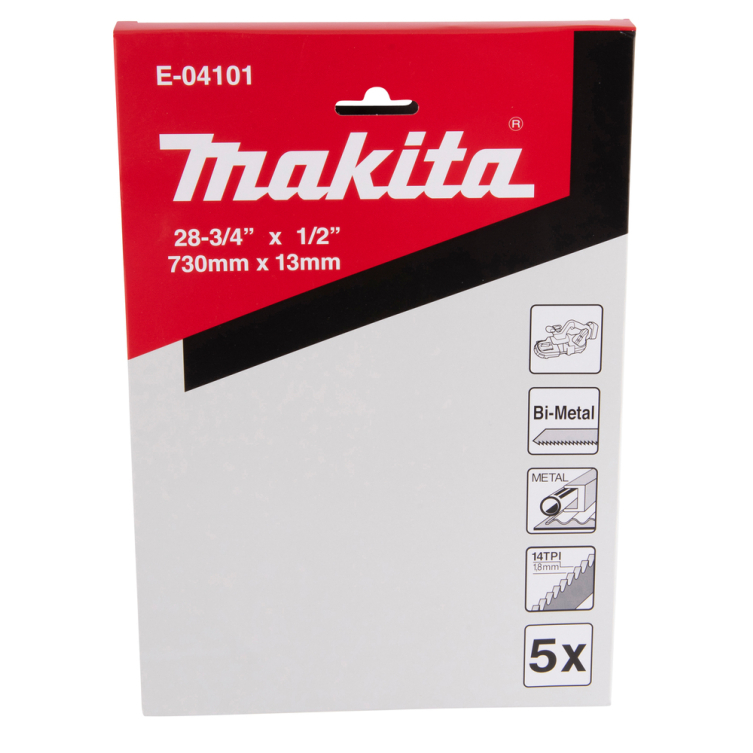 Pjovimo juosta Makita E-04101, 13x0.5x730mm, 14TPI 1 Pjovimo juosta Makita E-04101, 13x0.5x730mm, 14TPI 1