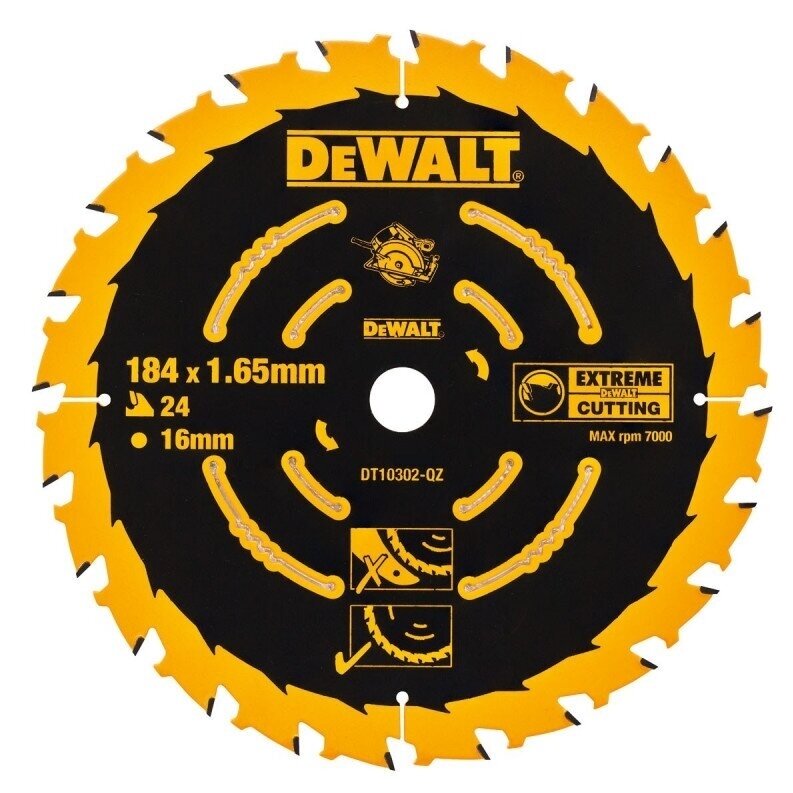 Pjovimo diskas Dewalt Extreme DT10302-QZ, 184mm, 24T Pjovimo diskas Dewalt Extreme DT10302-QZ, 184mm, 24T