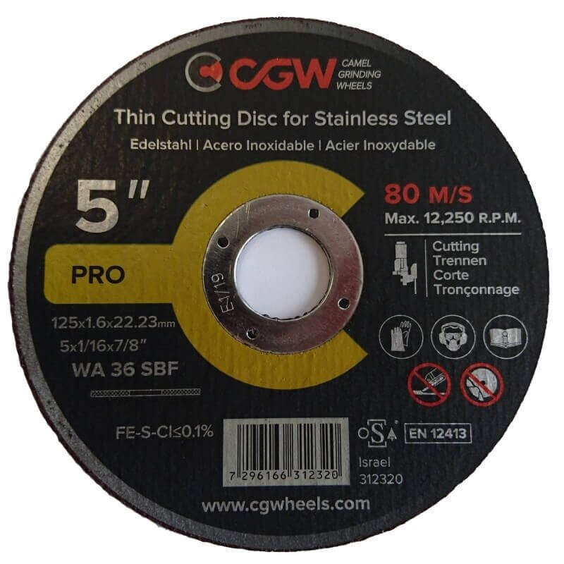 Pjovimo diskas CGW T-1 125*1.6 WA36 SBF INOX Pjovimo diskas CGW T-1 125*1.6 WA36 SBF INOX