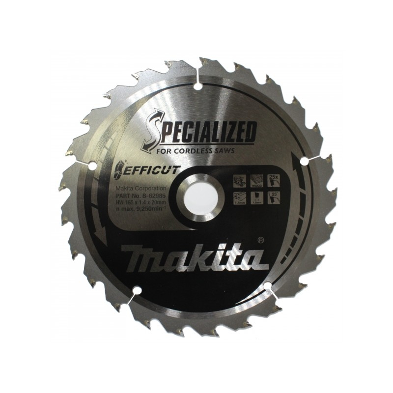 Pjovimo diskas Makita B-62985, 165X1.4X20mm, 23°, T25, 1 vnt. Pjovimo diskas Makita B-62985, 165X1.4X20mm, 23°, T25, 1 vnt.