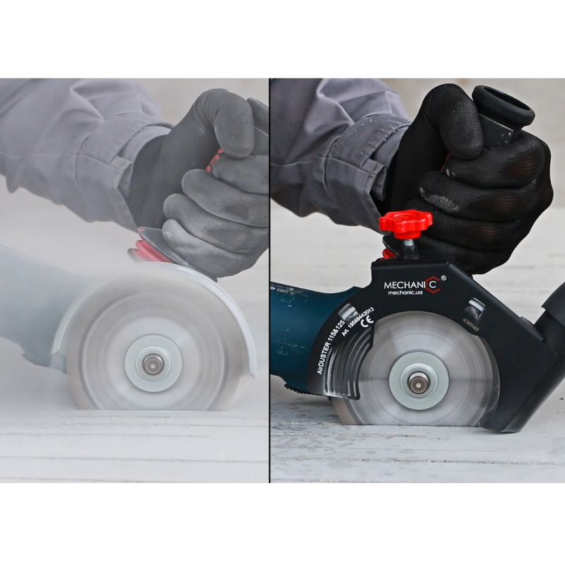 Pjovimo dulkių nusiurbimo priedas 125mm kampiniui 1 Pjovimo dulkių nusiurbimo priedas 125mm kampiniui 1