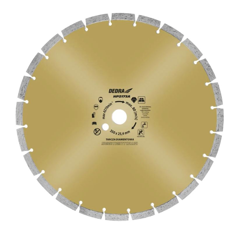Betono pjovimo diskas DEDRA HP2173A, 350x25,4 mm Betono pjovimo diskas DEDRA HP2173A, 350x25,4 mm