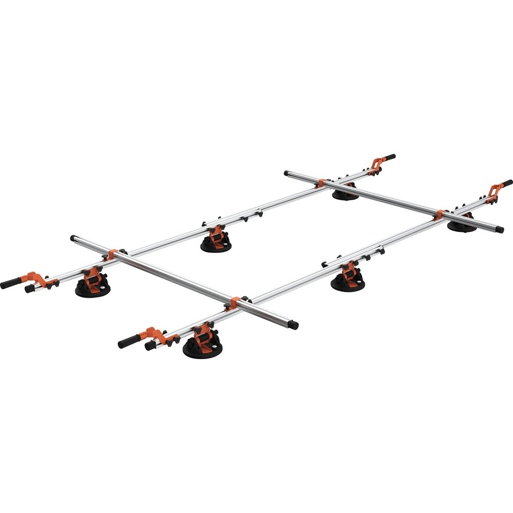 Plokščių, plytelių laikiklis | 6 siurbtukai | 200 mm (YT-37091) Plokščių, plytelių laikiklis | 6 siurbtukai | 200 mm (YT-37091)