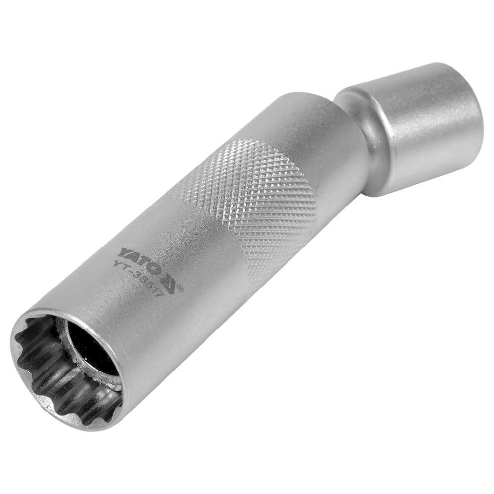 Plonasienė galvutė žvakėms | 16 mm 3/8" | su jungtimi (YT-38517) Plonasienė galvutė žvakėms | 16 mm 3/8" | su jungtimi (YT-38517)