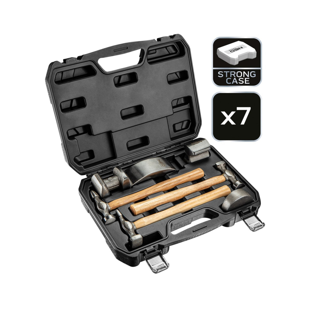 Plaktukas kėbulo remontui 7 vnt. rinkinys 6 Plaktukas kėbulo remontui 7 vnt. rinkinys 6