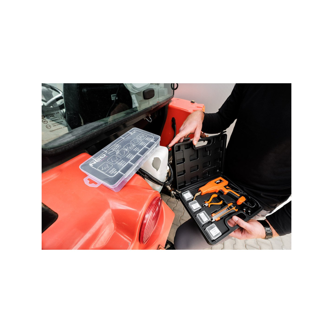 Plastikinis lituoklis NEO 50W komplektas + 200 kabių 2 Plastikinis lituoklis NEO 50W komplektas + 200 kabių 2