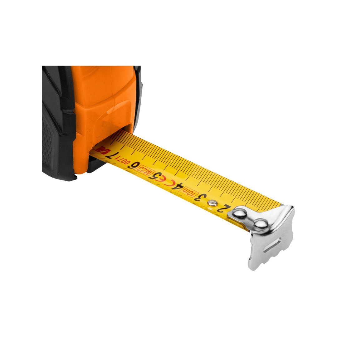 Plieninė ruletė 10 m x 25 mm, automatinis užraktas, du stabdymo mygtukai 7 Plieninė ruletė 10 m x 25 mm, automatinis užraktas, du stabdymo mygtukai 7