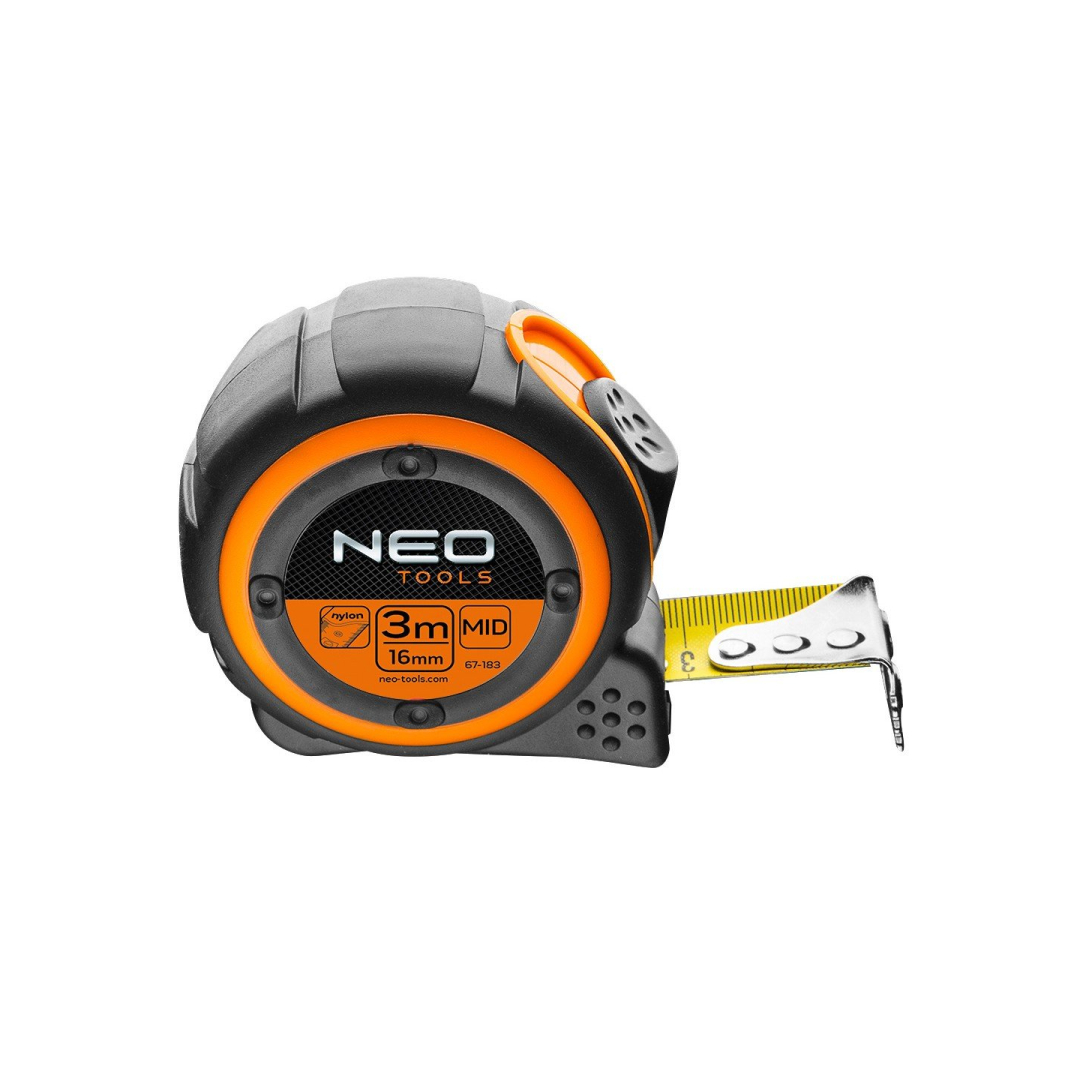 Plieninė ruletė 3 m x 16 mm, magnetinė