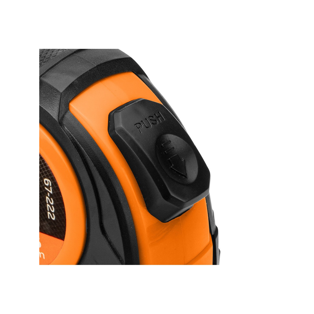 Plieninė ruletė 5 m x 19 mm, automatinis užrakinimas, du stabdymo mygtukai 7