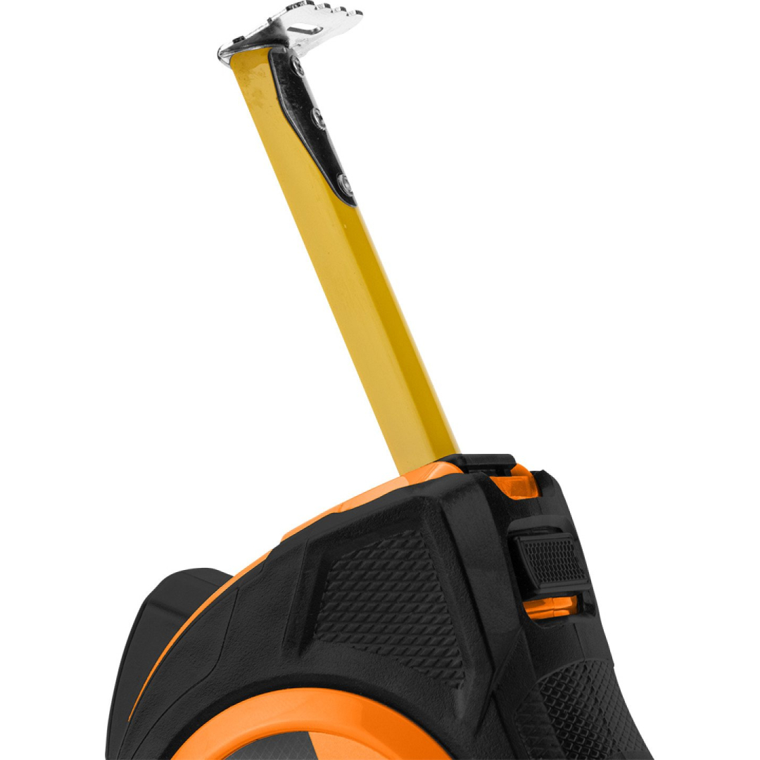 Plieninė ruletė 5 m x 19 mm, automatinis užrakinimas, du stabdymo mygtukai 8 Plieninė ruletė 5 m x 19 mm, automatinis užrakinimas, du stabdymo mygtukai 8