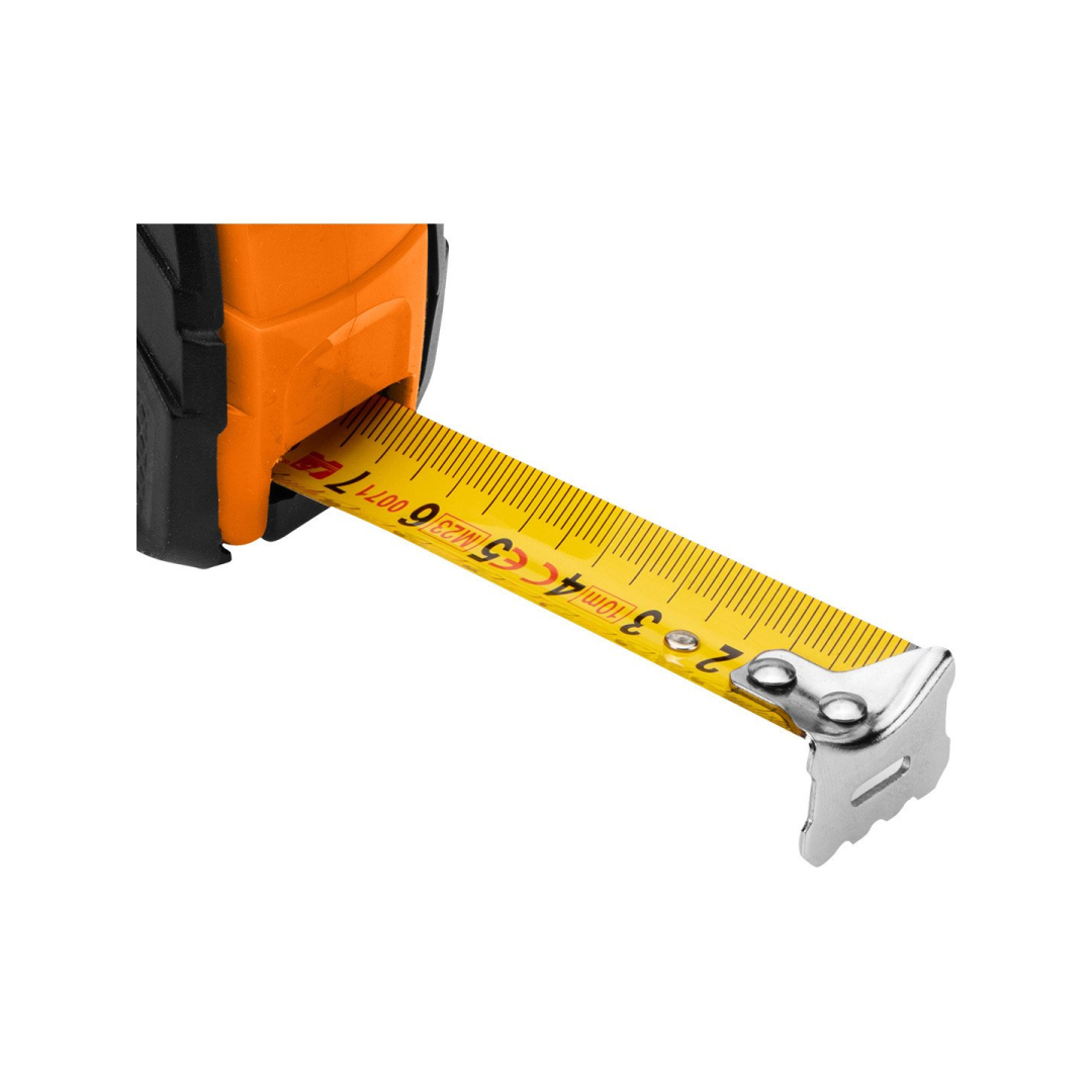 Plieninė ruletė 5 m x 25 mm, automatinis užraktas, du stabdymo mygtukai 7