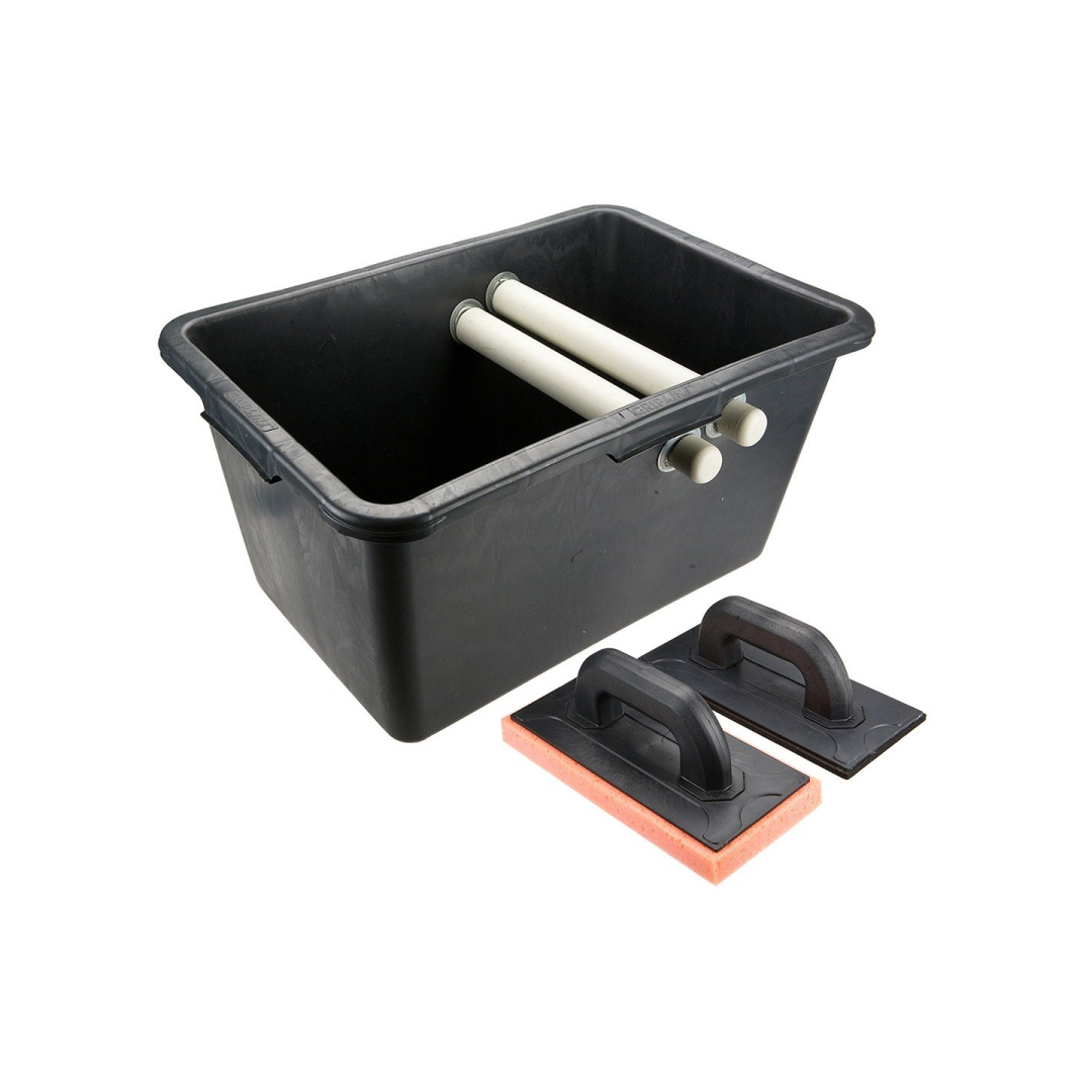 Plytelių rinkinys: kibiras su voleliais 40 l + plūdė su guma + plūdė su minkšta kempine Plytelių rinkinys: kibiras su voleliais 40 l + plūdė su guma + plūdė su minkšta kempine