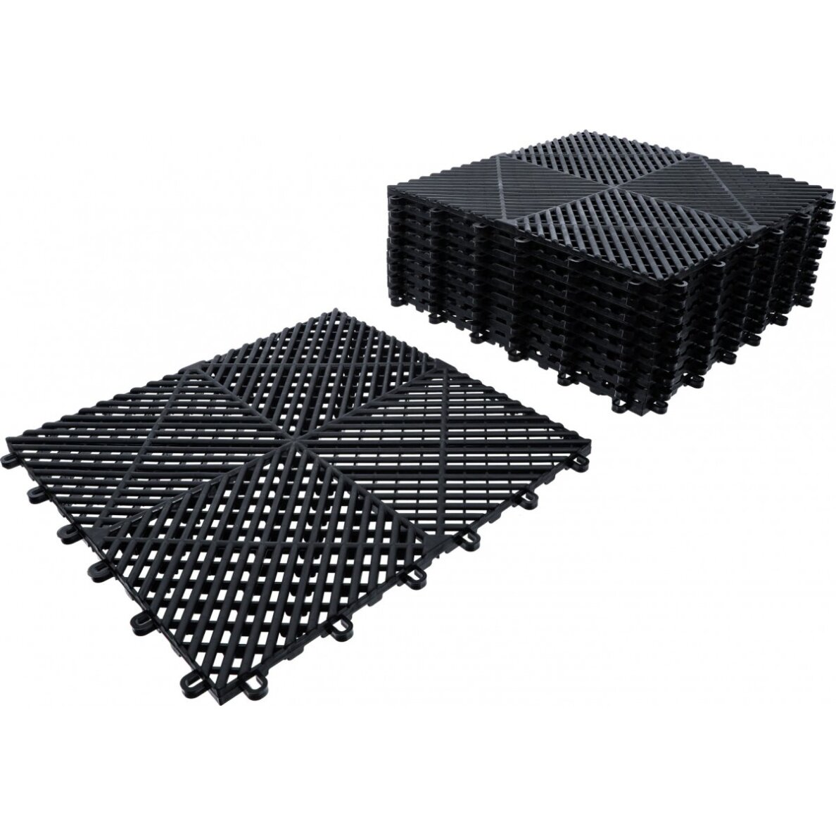 Plastikinių plytelių rinkinys | Paspaudimo sistema | 400 x 400 x 18 mm | 10 vnt. (74546) Plastikinių plytelių rinkinys | Paspaudimo sistema | 400 x 400 x 18 mm | 10 vnt. (74546)