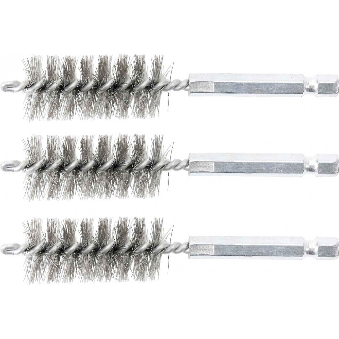 Plieniniai šepečiai vamzdeliams | 19 mm | 6,3 mm (1/4") | 3 vnt. (3078-19-S) Plieniniai šepečiai vamzdeliams | 19 mm | 6,3 mm (1/4") | 3 vnt. (3078-19-S)