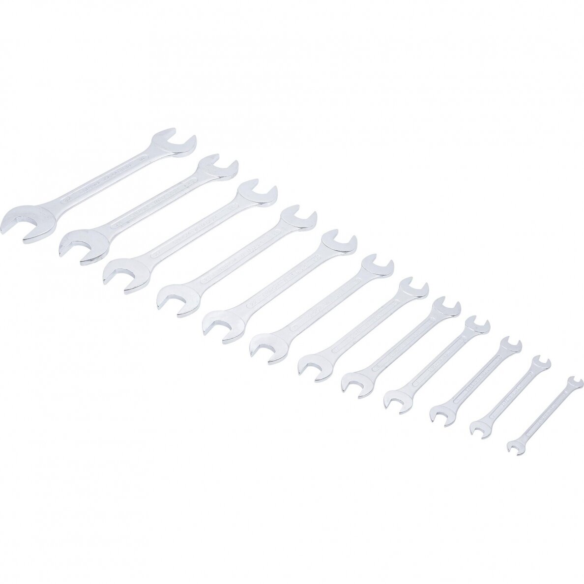 Plokščių raktų rinkinys atvirais galais | 6 x 7 - 30 x 32 mm | 12 vnt. (1233) 1