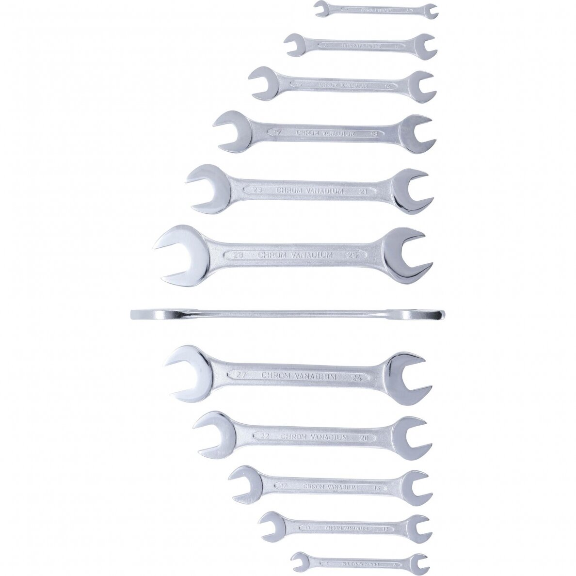 Plokščių raktų rinkinys atvirais galais | 6x7 - 30x32 mm | 12 vnt. (1184) 1 Plokščių raktų rinkinys atvirais galais | 6x7 - 30x32 mm | 12 vnt. (1184) 1