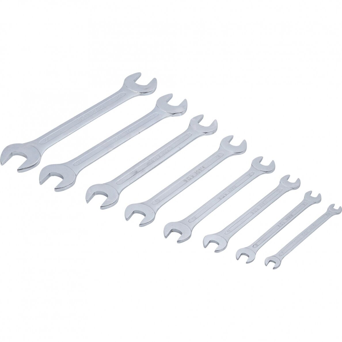 Plokščių raktų rinkinys atviru galu | 6 - 22 mm | 8 vnt. (30600) 1